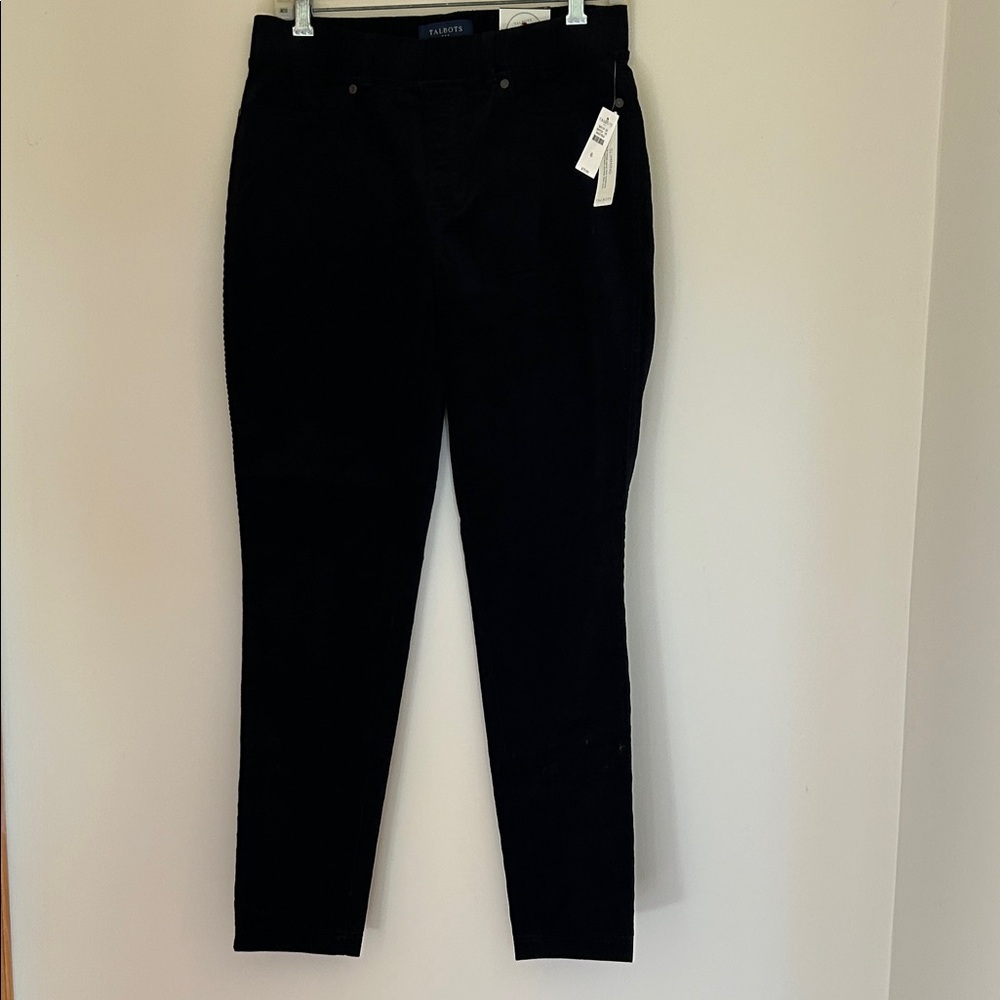 Talbots Simply Flattering black corduroy pull on jeggings new with tags size 6